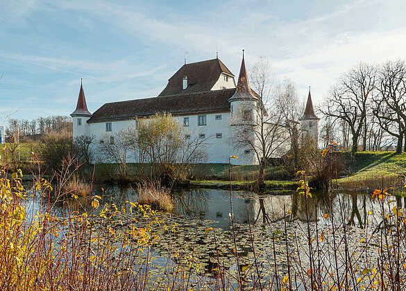 Schloss Wyher im herbstlich geschmücktem Umfeld