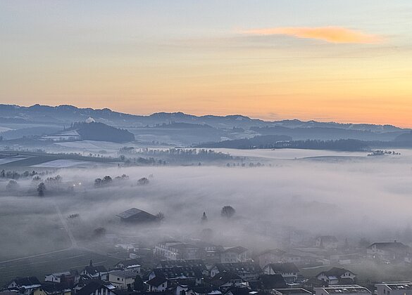 Mystische Abendstimmung über dem Wauwilermoos