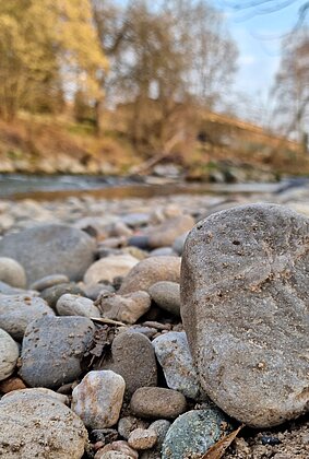 Ruhig fliesst die Wigger durch die Abenddämmerung.