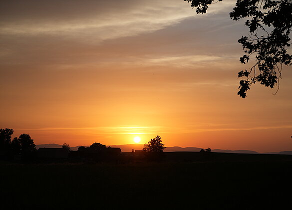 Immer sehenswert, der Sonnenuntergang auf dem Bodenberg