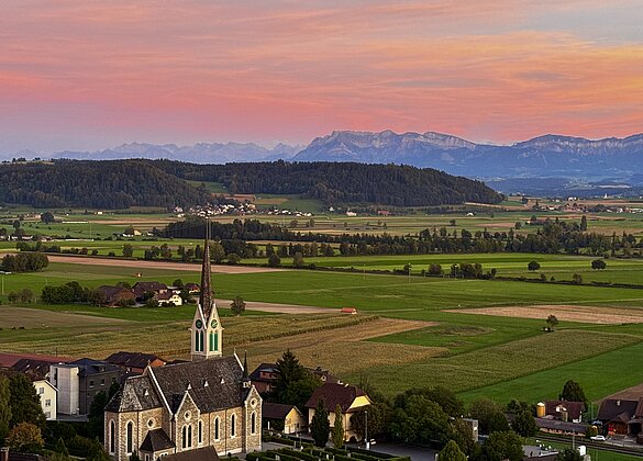 Herrliche Abendstimmung über Egolzwil,Wauwilermoos 