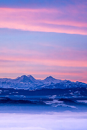 Wunderbare Morgenstimmung über dem Nebelmeer!