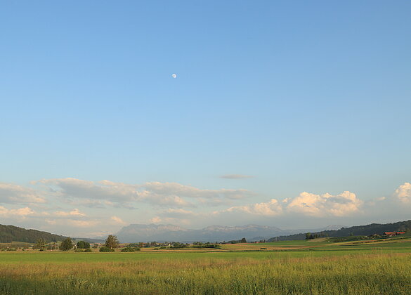 Der Mond ist auch schon gut sichtbar