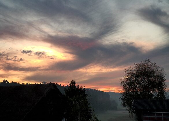 Wunderschöne farbige Abendstimmung