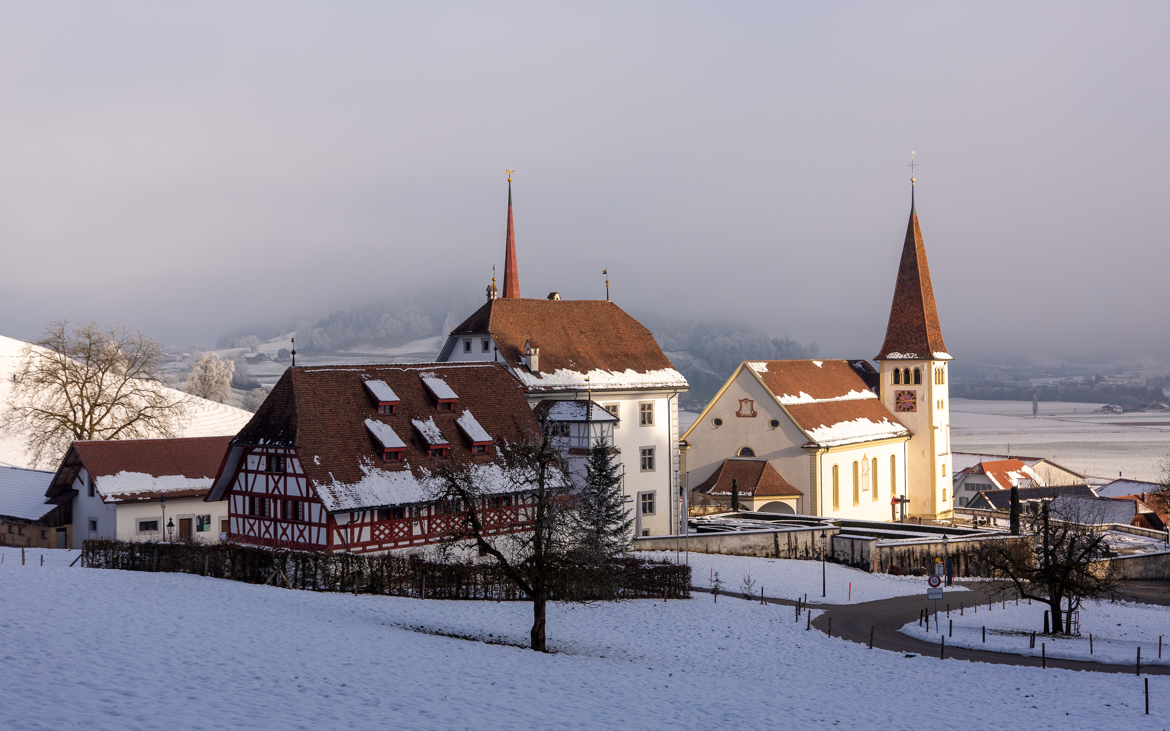 Das Schloss Altishofen im Winterkleid......