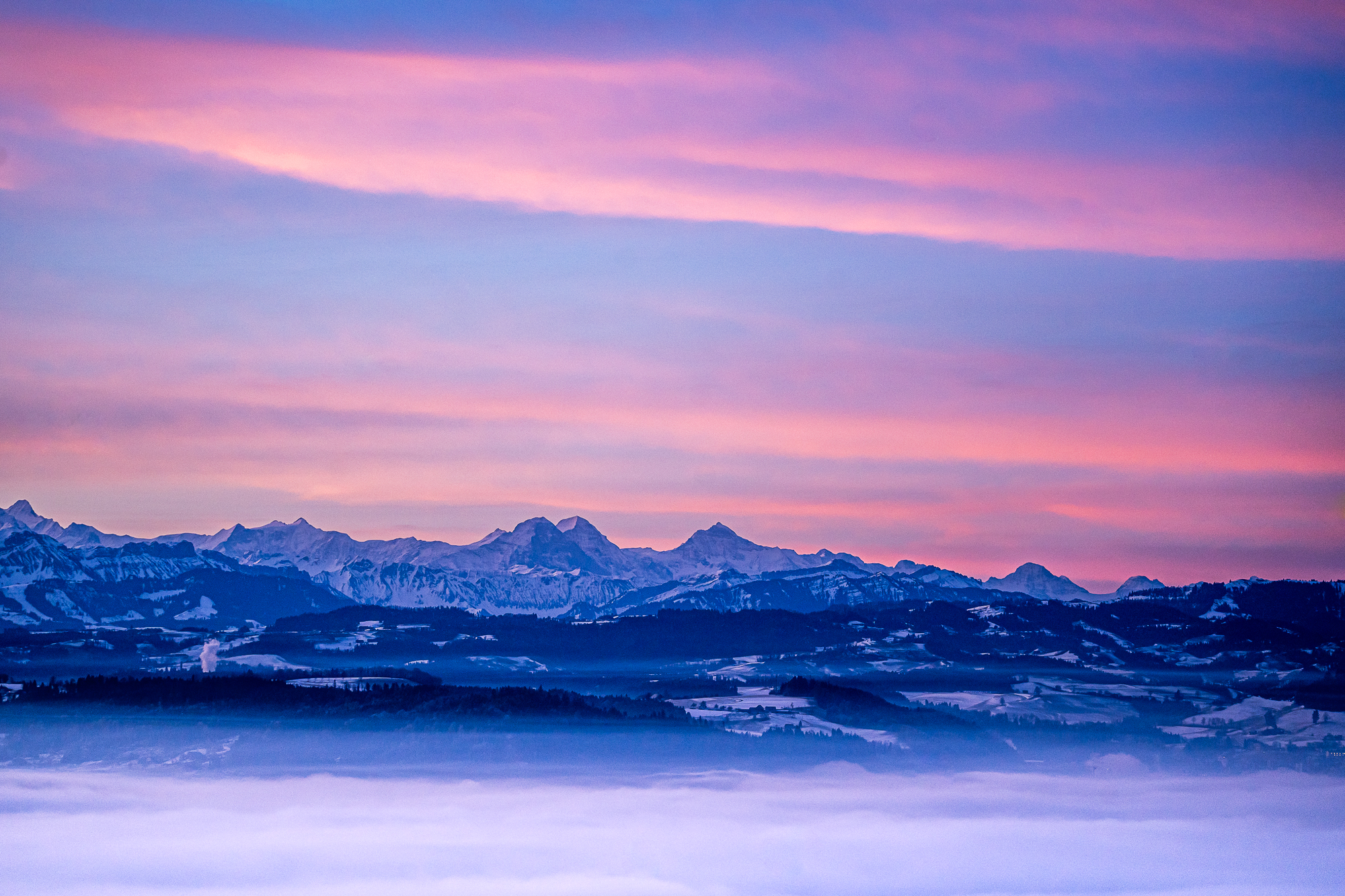 Wunderbare Morgenstimmung über dem Nebelmeer!